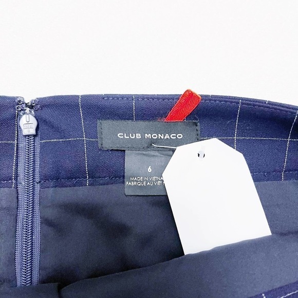 Club Monaco Kearuh Windowpane Printed Skirt Size 6 NWOT - Picture 2 of 7